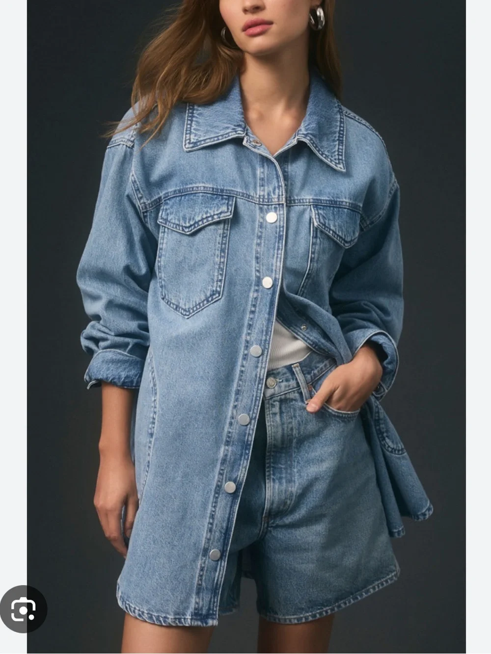 Anthropologie Pilco Denim button down jacket
